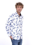 Bird Printed Long Sleeved Mens Shirt SL 7212 - Thumbnail