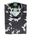 Bird Printed Long Sleeved Mens Shirt SL 7212 - Thumbnail