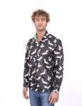 Bird Printed Long Sleeved Mens Shirt SL 7212 - Thumbnail