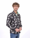 Bird Printed Long Sleeved Mens Shirt SL 7212 - Thumbnail