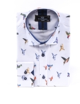 Bird Printed Long Sleeved Mens Shirt SL 7223 - Thumbnail