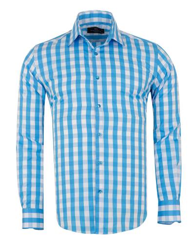 MAKROM - Checkered Long Sleeved Mens Shirt SL 7169