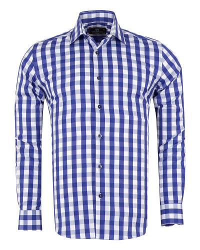 MAKROM - Checkered Long Sleeved Mens Shirt SL 7169 (Thumbnail - )