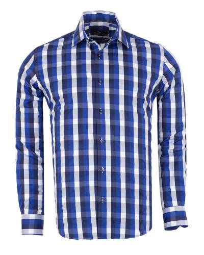 MAKROM - Checkered Long Sleeved Mens Shirt SL 7170 (Thumbnail - )