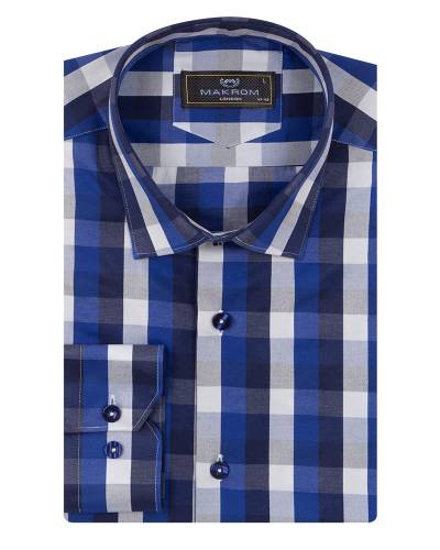 Checkered Long Sleeved Mens Shirt SL 7170