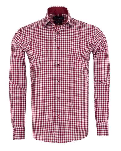 Oscar Banks - Checkered Long Sleeved Mens Shirt SL 7172