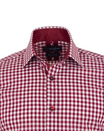 Oscar Banks - Checkered Long Sleeved Mens Shirt SL 7172 (1)