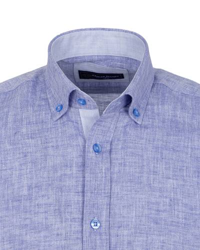 Cotton Linen Long Sleeved Mens Shirt SL 7889