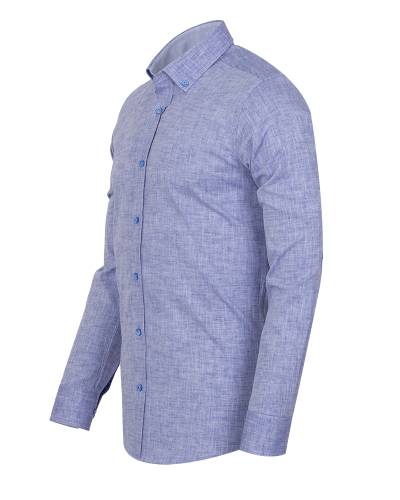 Cotton Linen Long Sleeved Mens Shirt SL 7889