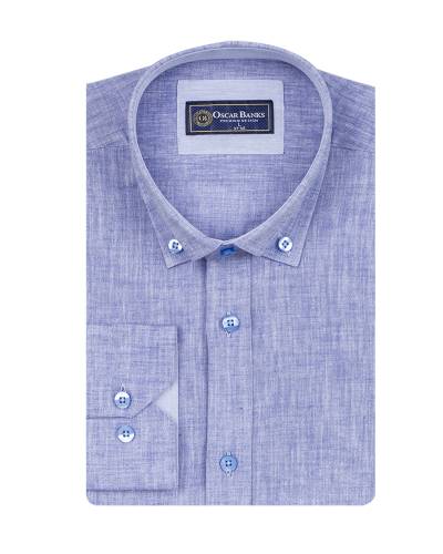 Cotton Linen Long Sleeved Mens Shirt SL 7889