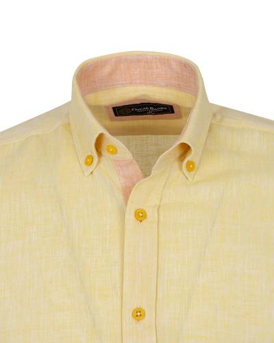 Cotton Linen Long Sleeved Mens Shirt SL 7889