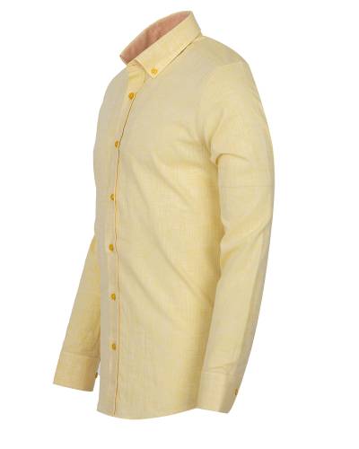 Cotton Linen Long Sleeved Mens Shirt SL 7889