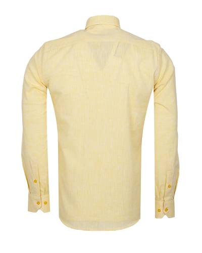 Cotton Linen Long Sleeved Mens Shirt SL 7889