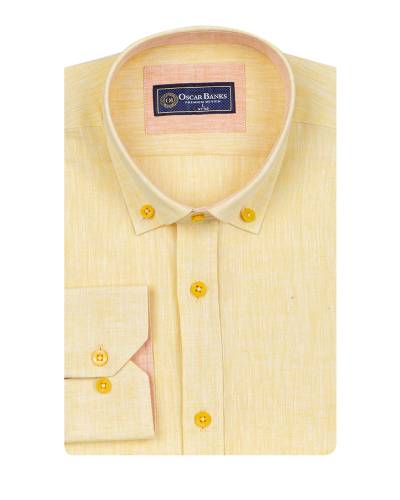 Cotton Linen Long Sleeved Mens Shirt SL 7889