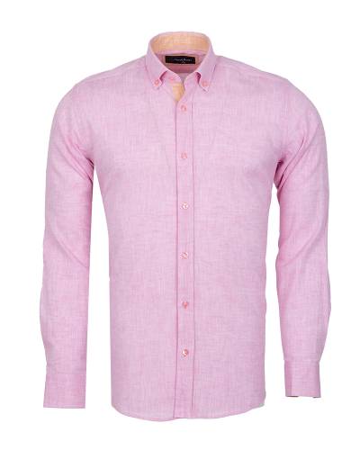 Oscar Banks - Cotton Linen Long Sleeved Mens Shirt SL 7889 (1)