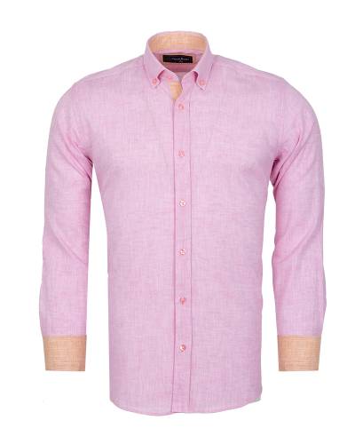 Cotton Linen Long Sleeved Mens Shirt SL 7889
