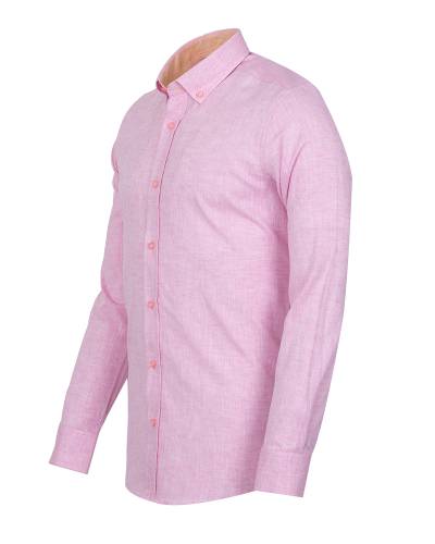 Cotton Linen Long Sleeved Mens Shirt SL 7889