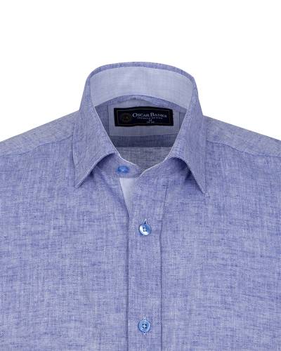 Cotton Linen Short Sleeved Mens Shirt SS 7888