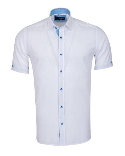 Oscar Banks - Cotton Linen Short Sleeved Mens Shirt SS 7888 (Thumbnail - )