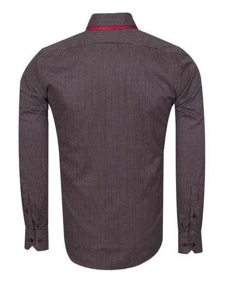 Double Collar Striped Mens Long Sleeved Shirt SL 6741 | Oscar Banks