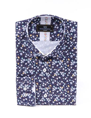 Floral Printed Long Sleeved Mens Shirt SL 7214