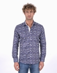 Floral Printed Long Sleeved Mens Shirt SL 7214 - Thumbnail