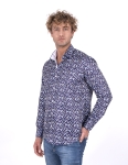 Floral Printed Long Sleeved Mens Shirt SL 7214 - Thumbnail