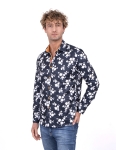 Floral Printed Long Sleeved Mens Shirt SL 7216 - Thumbnail