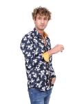 Floral Printed Long Sleeved Mens Shirt SL 7216 - Thumbnail