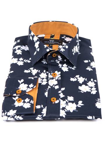 Floral Printed Long Sleeved Mens Shirt SL 7216