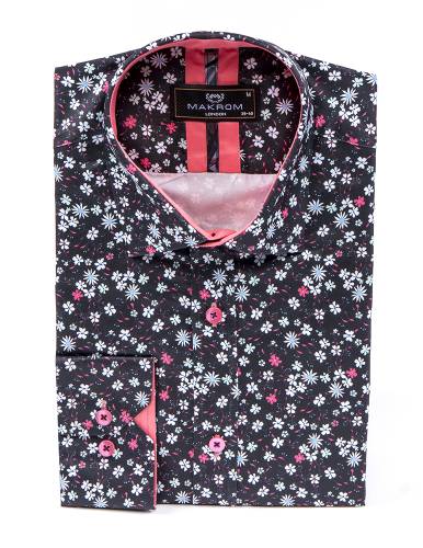 Floral Printed Long Sleeved Mens Shirt SL 7224