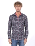 Floral Printed Long Sleeved Mens Shirt SL 7224 - Thumbnail