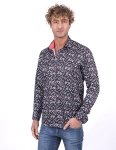 Floral Printed Long Sleeved Mens Shirt SL 7224 - Thumbnail