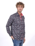 Floral Printed Long Sleeved Mens Shirt SL 7224 - Thumbnail