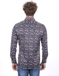 Floral Printed Long Sleeved Mens Shirt SL 7224 - Thumbnail