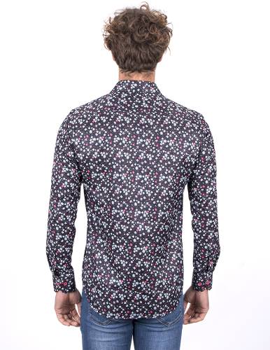 Floral Printed Long Sleeved Mens Shirt SL 7224