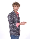 Floral Printed Long Sleeved Mens Shirt SL 7224 - Thumbnail