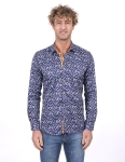 Floral Printed Long Sleeved Mens Shirt SL 7224 - Thumbnail