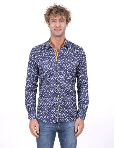 Floral Printed Long Sleeved Mens Shirt SL 7224