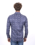 Floral Printed Long Sleeved Mens Shirt SL 7224 - Thumbnail