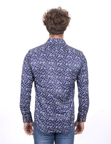 Floral Printed Long Sleeved Mens Shirt SL 7224