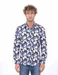 Floral Printed Long Sleeved Mens Shirt SL 7228 - Thumbnail