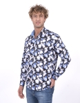 Floral Printed Long Sleeved Mens Shirt SL 7228 - Thumbnail