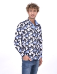 Floral Printed Long Sleeved Mens Shirt SL 7228 - Thumbnail