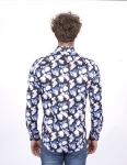 Floral Printed Long Sleeved Mens Shirt SL 7228 - Thumbnail