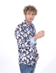 Floral Printed Long Sleeved Mens Shirt SL 7228 - Thumbnail