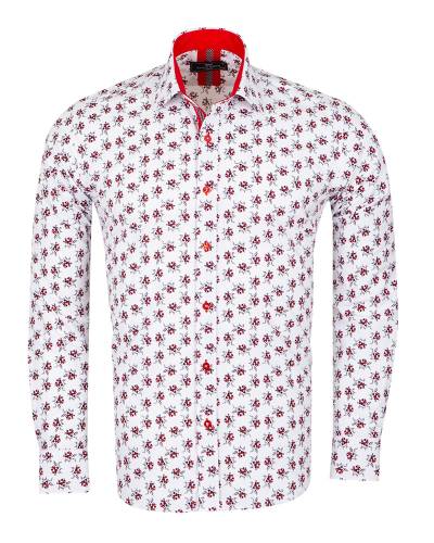 Floral Printed Long Sleeved Mens Shirt SL 7244