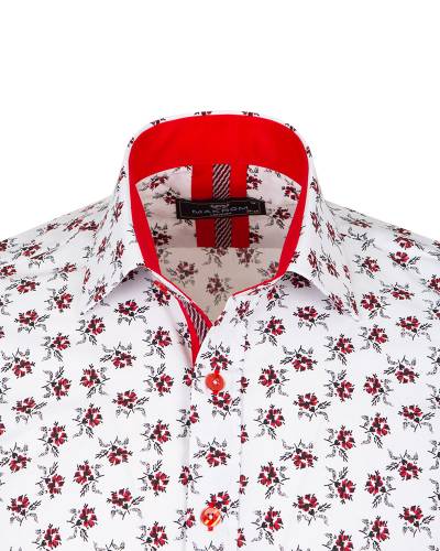 Floral Printed Long Sleeved Mens Shirt SL 7244