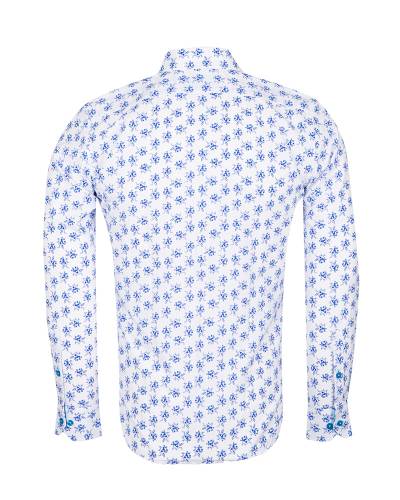 Floral Printed Long Sleeved Mens Shirt SL 7244