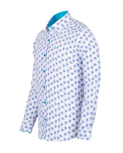 Floral Printed Long Sleeved Mens Shirt SL 7244
